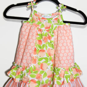 Bonnie Jean 2T Girls Apple Peach Ruffle Sundress